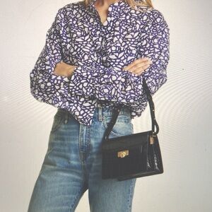 NEW Margie Sherwood BLACK  or BROWN Croc-Effect Leather Shoulder Bags